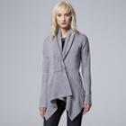 Women's Simply Vera Vera Wang Marled Cardigan, Size: Medium, Light Grey