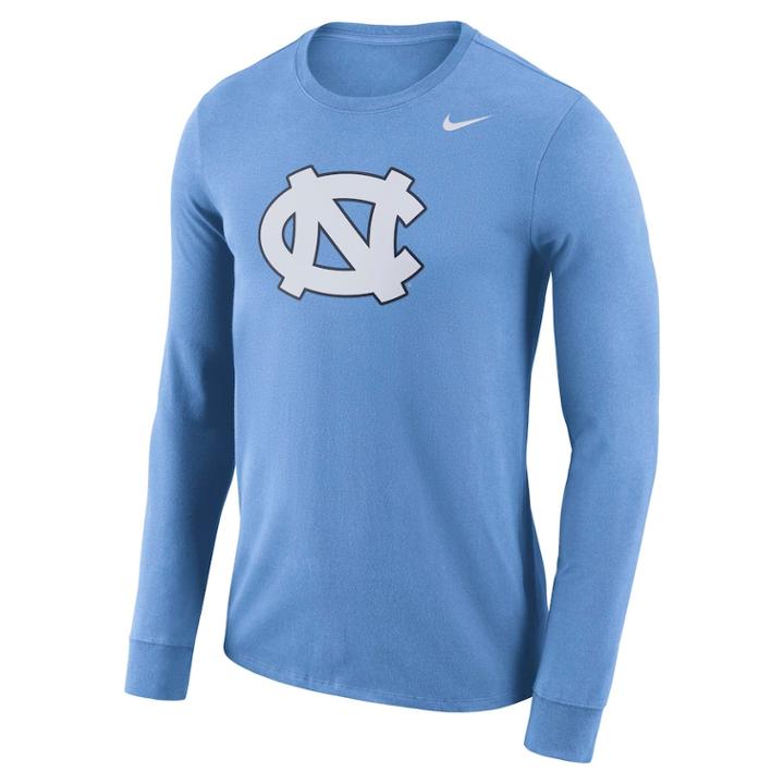 Men's Nike North Carolina Tar Heels Dri-fit Logo Tee, Size: Small, Blue