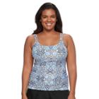 Plus Size Croft & Barrow&reg; D-cup Tankini Top, Women's, Size: 18 W, Med Blue