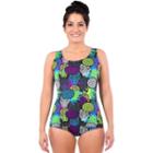 Women's Dolfin Medallion Conservative Scoop Back One-piece Swimsuit, Size: 8 Comp, Med Blue