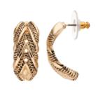 Napier Textured Nickel Free Half Hoop Earrings, Women's, Gold