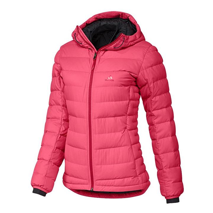 Women's Adidas Outdoor Peaks Down Hooded Jacket, Size: Xs, Med Pink, Comfort Wear