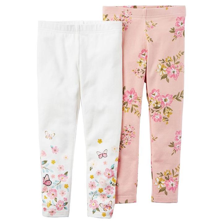 Girls 4-8 Carter's 2-pk. Floral Leggings, Size: 4, Ovrfl Oth