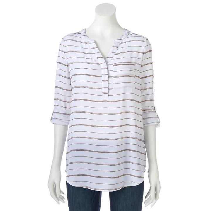 Women's Apt. 9&reg; Crepe Top, Size: Medium, Natural