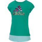Girls 7-16 Adidas Mock-layered Adidas Graphic Top, Girl's, Size: Large, Brt Green
