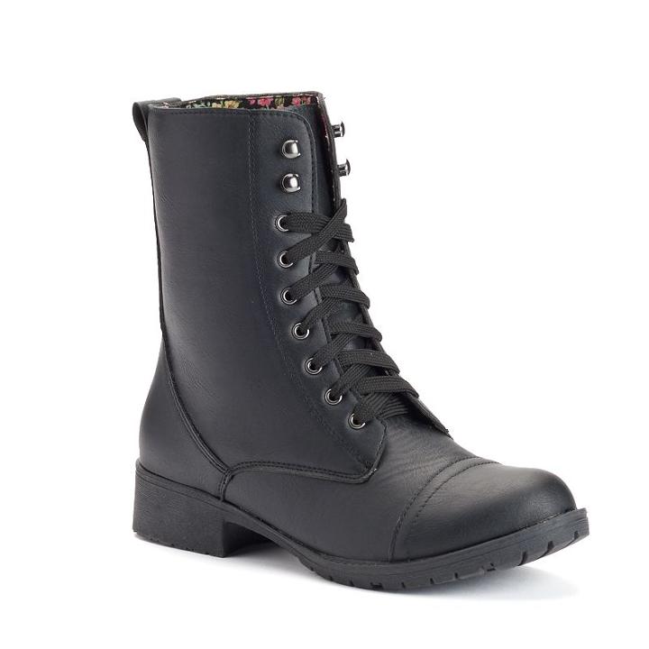 Sacred Heart Harlii Women's Combat Boots, Girl's, Size: 6, Black