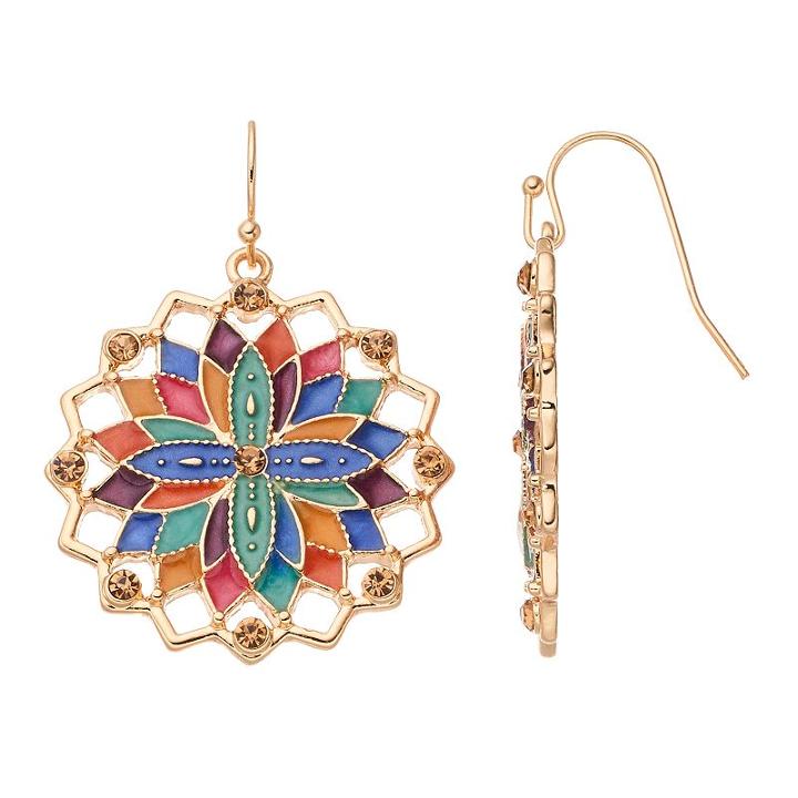 Openwork Starburst Drop Earrings, Women's, Multicolor