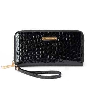 Women's Leatherbay Crocodile Wallet, Black