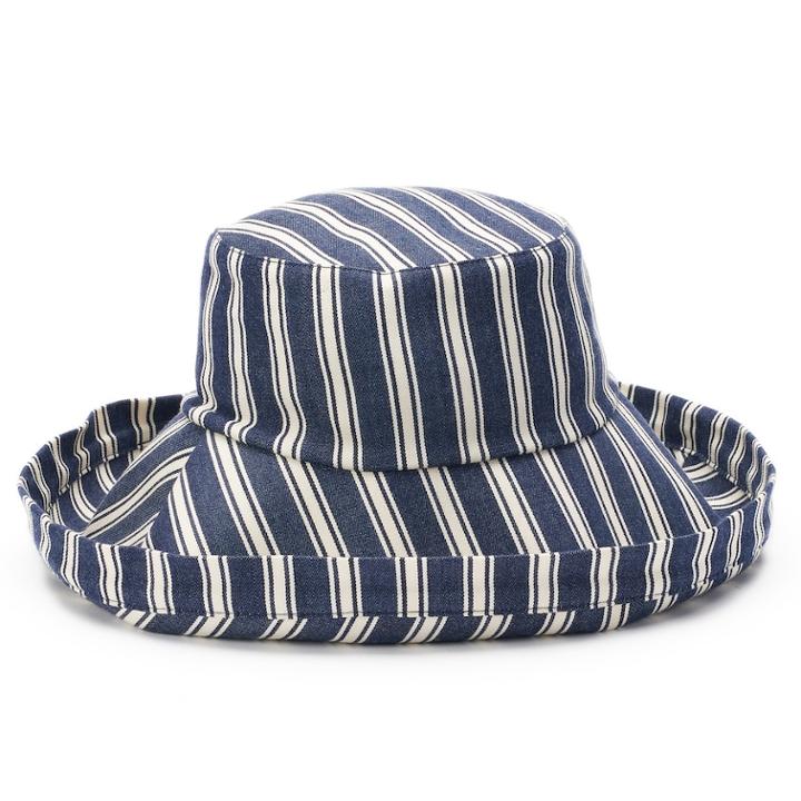 Women's Sonoma Goods For Life&trade; Striped Folded Brim Bucket Hat, Blue