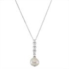 Sterling Silver Freshwater Cultured Pearl Drop Pendant Necklace, Women's, Size: 20, White