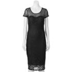 Juniors' Almost Famous Illusion Lace Midi Dress, Teens, Size: Small, Black
