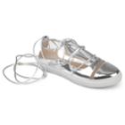Journee Collection Harp Women's Ghillie Sneakers, Size: Medium (9), Silver