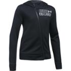 Girls 7-16 Under Armour Asymmetrical Fleece Full-zip Hoodie, Size: Medium, Black