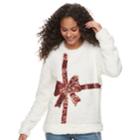 Juniors' Miss Chievous Holiday Sherpa Pullover, Teens, Size: Xs, White Oth