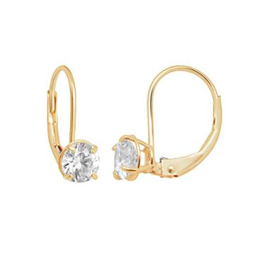 Renaissance Collection 10k Gold 1-ct. T.w. Drop Earrings - Made With Swarovski Zirconia, Women's, White