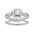 14k White Gold 1 Carat T.w. Igl Certified Diamond Halo Engagement Ring Set, Women's, Size: 5