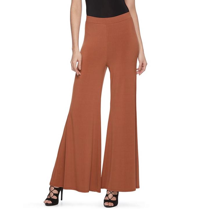 Women's Jennifer Lopez Luxe Essentials Wide-leg Pants, Size: Large, Lt Brown
