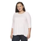 Juniors' Plus Size So&reg; Ribbed Swing Tee, Girl's, Size: 2xl, Light Pink