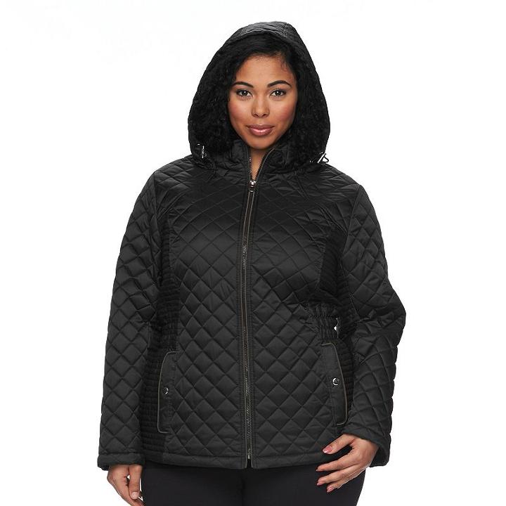 Plus Size Braetan Hooded Quilted Jacket, Women's, Size: 1xl, Black
