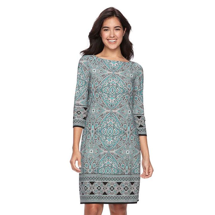 Women's Suite 7 Mosaic Shift Dress, Size: 16, Blue Other