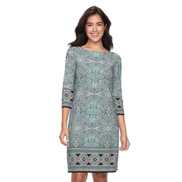 Women's Suite 7 Mosaic Shift Dress, Size: 16, Blue Other