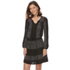 Women's Sonoma Goods For Life&trade; Printed Gauze A-line Dress, Size: Xxl, Black