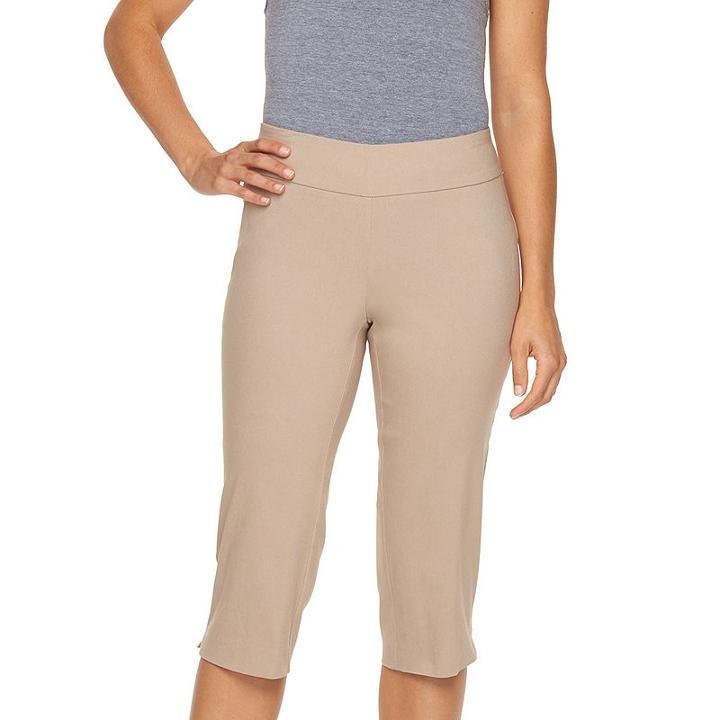 Petite Dana Buchman Millennium Pull-on Capris, Women's, Size: L Petite, Dark Brown