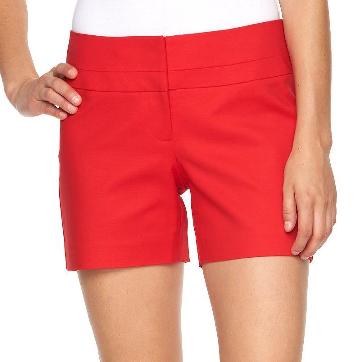 Women's Apt. 9&reg; Modern Fit City Shorts, Size: 4, Red