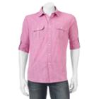 Men's Apt. 9&reg; Modern-fit Crosshatch Roll-tab Button-down Shirt, Size: Large, Pink