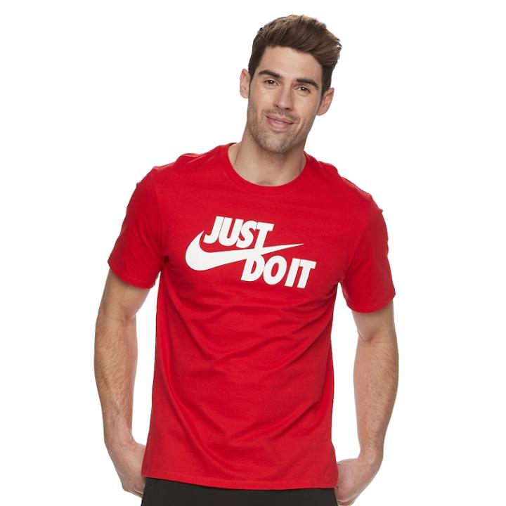 Men's Nike Just Do It Tee, Size: Large, Dark Pink