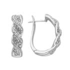 Diamond Splendor Sterling Silver Crystal Swirl U-hoop Earrings, Women's, White