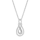 Sterling Silver Diamond Accent Double Infinity Pendant, Women's, Size: 18, White