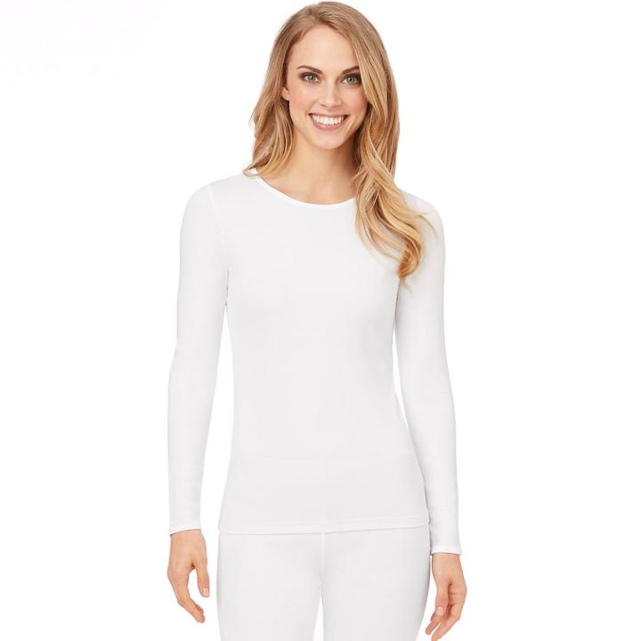 Women's Cuddl Duds Climatesmart Crewneck Top, Size: Xl, White
