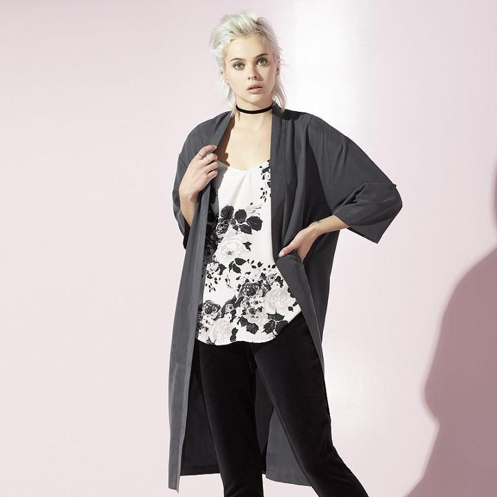 Women's Juicy Long Kimono, Size: Medium, Grey