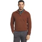 Men's Arrow Classic-fit Sueded Fleece Quarter-zip Pullover, Size: Medium, Red/coppr (rust/coppr)