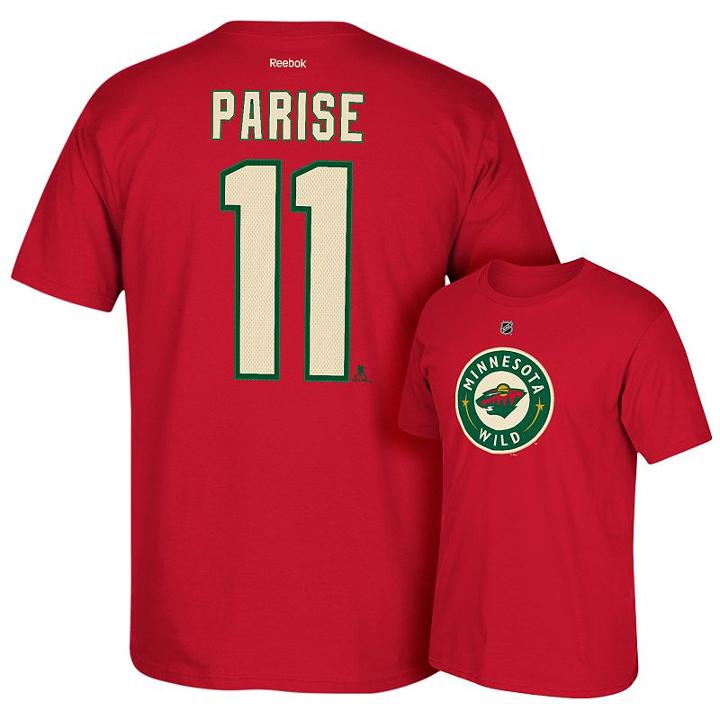 Men's Reebok Minnesota Wild Zach Parise Premier Tee, Size: Medium, Red