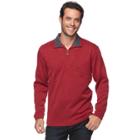 Men's Haggar Classic-fit Sweater Fleece Quarter-zip Pullover, Size: Medium, Brt Red