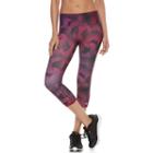 Women's Champion Absolute Smoothtec Printed Capri Workout Tights, Size: Medium, Med Purple
