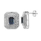 Sterling 'n' Ice Crystal Sterling Silver Tiered Stud Earrings - Made With Swarovski Crystals, Women's, Blue
