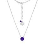 Kansas State Wildcats Sterling Silver Crystal Disc Necklace, Women's, Size: 18, Purple