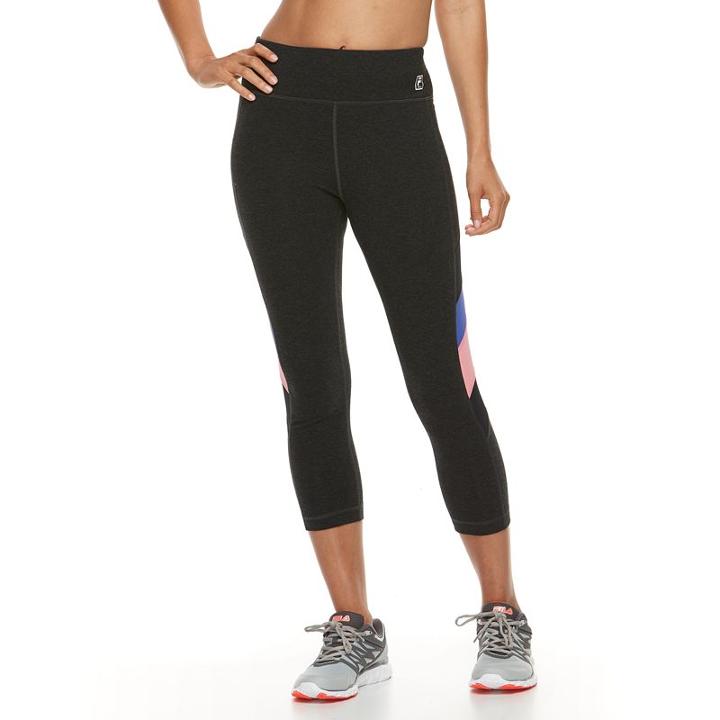 Women's Fila Sport&reg; Side Panel Strip Capri Leggings, Size: Xs, Light Grey