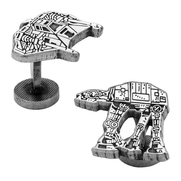 Star Wars Snowspeeder & At-at Walker Cuff Links, Men's, Silver