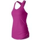 Women's New Balance The Perfect Shirred Racerback Workout Tank, Size: Large, Dark Pink