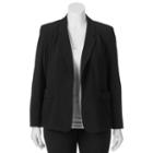 Juniors' Plus Size Candie's&reg; Open-front Suiting Blazer, Girl's, Size: 3xl, Black