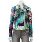 Women's Jennifer Lopez Palm Scuba Moto Jacket, Size: Medium, Green