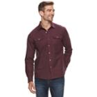 Men's Apt. 9&reg; Brushed Nep 2-pocket Woven Button-down Shirt, Size: Small, Drk Purple