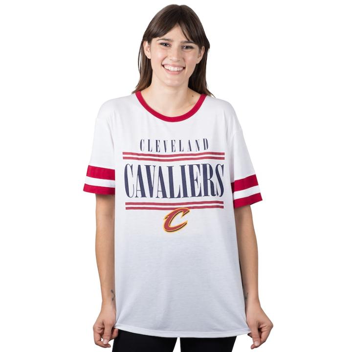 Women's Cleveland Cavaliers Ringer Tee, Size: Medium, White