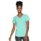 Women's Tek Gear&reg; Essential V-neck Short Sleeve Tee, Size: S Tall, Lt Green