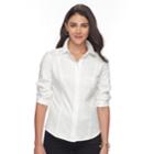 Petite Dana Buchman Princess-seam Button-down Shirt, Women's, Size: M Petite, White
