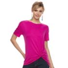 Women's Apt. 9&reg; Knot Front Tee, Size: Xxl, Dark Pink